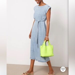 Faherty Dream Cotton Midi Dress Lightweight Coastal Casual Dress XS